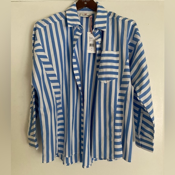 Vineyard Vines Poplin Striped Weekend matching set-NWT-Top-2 Bottoms-XXS - Picture 5 of 9